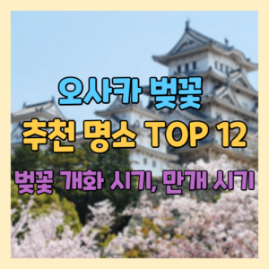 오사카 벚꽃 추천 명소 TOP 12 벚꽃 개화 시기, 만개 시기